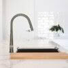 Apollo Gooseneck Pull Out Sink Mixer  Brushed Nickel (PVD)