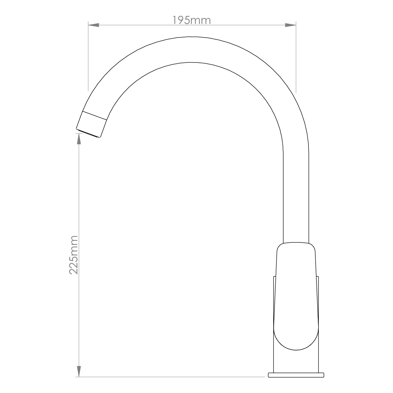 Hi Rise Gooseneck Sink Mixer Chrome